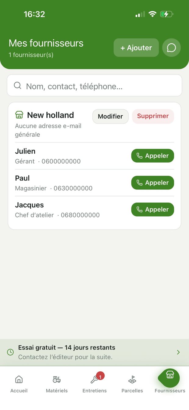 Fournisseurs